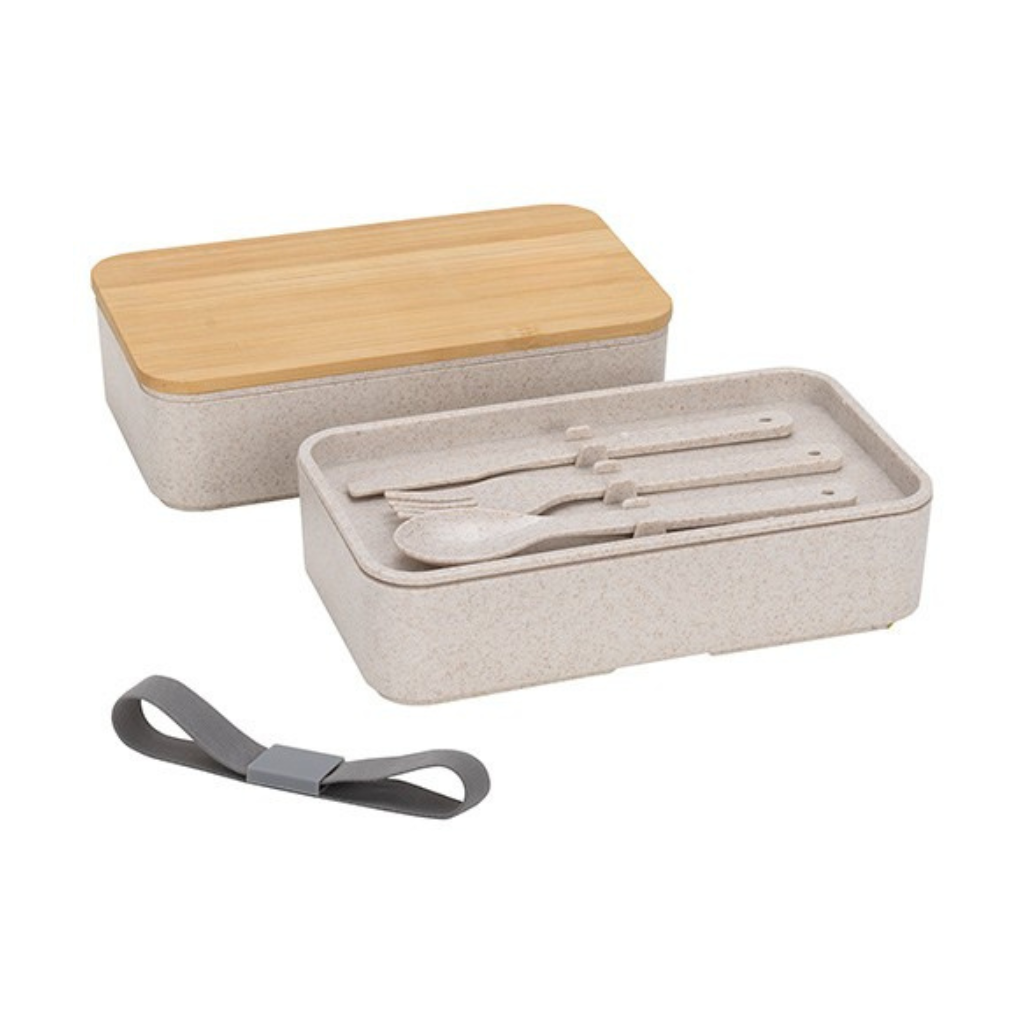 Double Decker Lunch Box with FSC® Bamboo Lid & Utensils