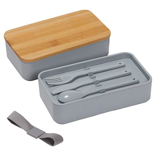 Double Decker Lunch Box with FSC® Bamboo Lid & Utensils